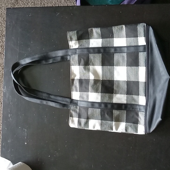 None Handbags - Black and white checkered tote